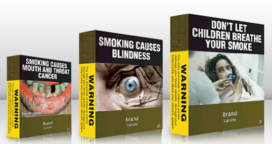 Proposed Australian plain cigarette packs