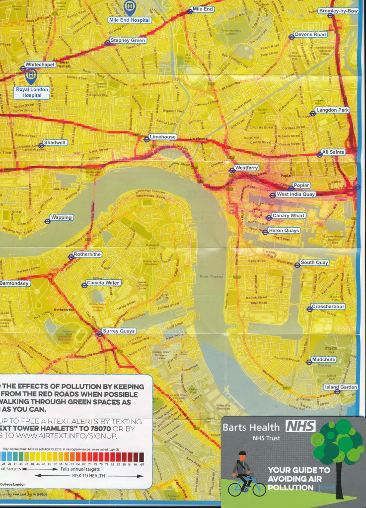 Map of air pollution in London